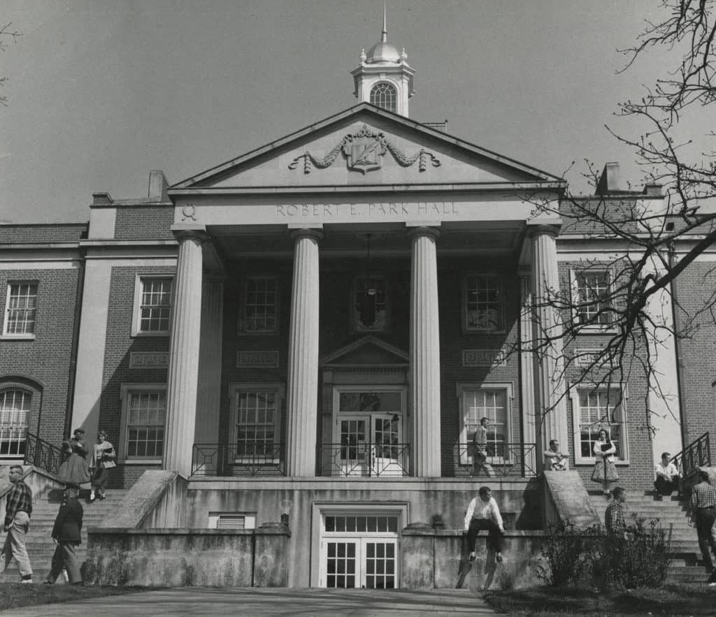 Park Hall during the 1950s. Photo courtesy of the UGA Special Collections Libraries.