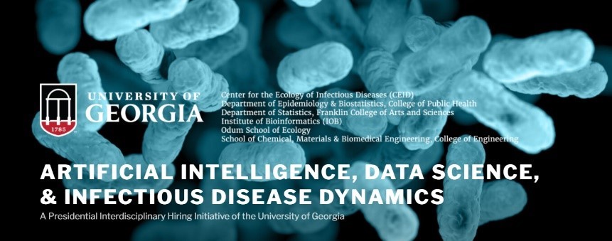 Graphic showing pertussis of the job ad for the University of Georgia cluster hire in Artificial Intelligence, Data Science, & Infectious Disease Dynamics. Graphic: Eric Marty.