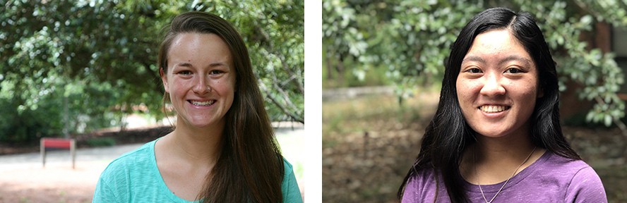 Doctoral students Carolyn Cummins (Ecology) and Alyssa Quan (ICON and Ecology), who were among the Odum faculty and graduate students recognized during UGA Honors Week 2022.