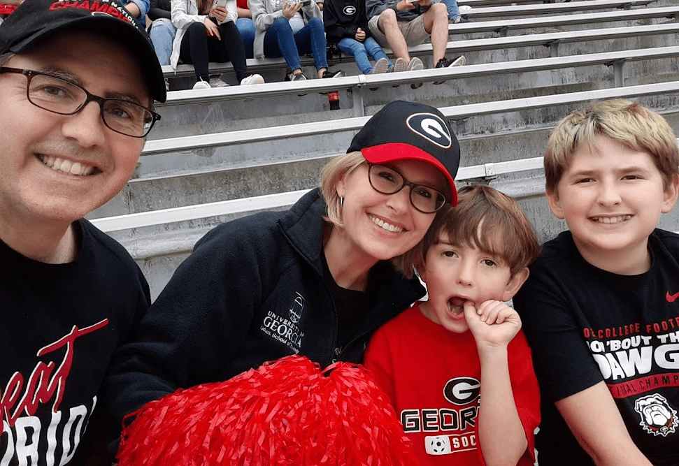 The Altizer-Davis family at a UGA football game.